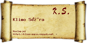 Klimo Sára névjegykártya