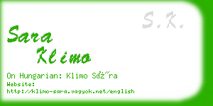 sara klimo business card